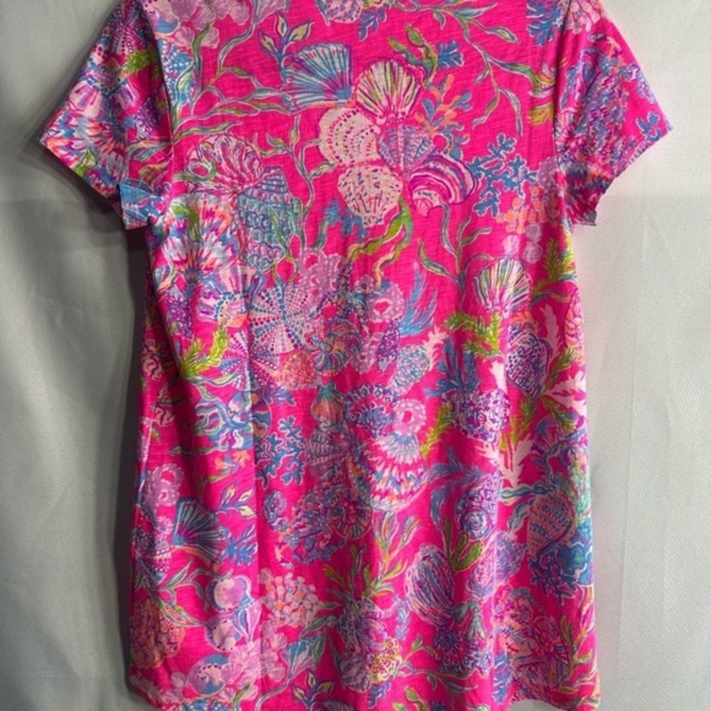Lilly Pulitzer Pink and Blue Floral Short Sleeve Top